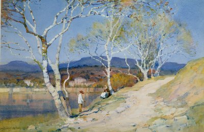 Couple by a River by Albert Moulton Foweraker